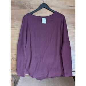 We The Free Latte Blues Thermal Top Women's Small Dark Purple Dolman Sleeve NWT